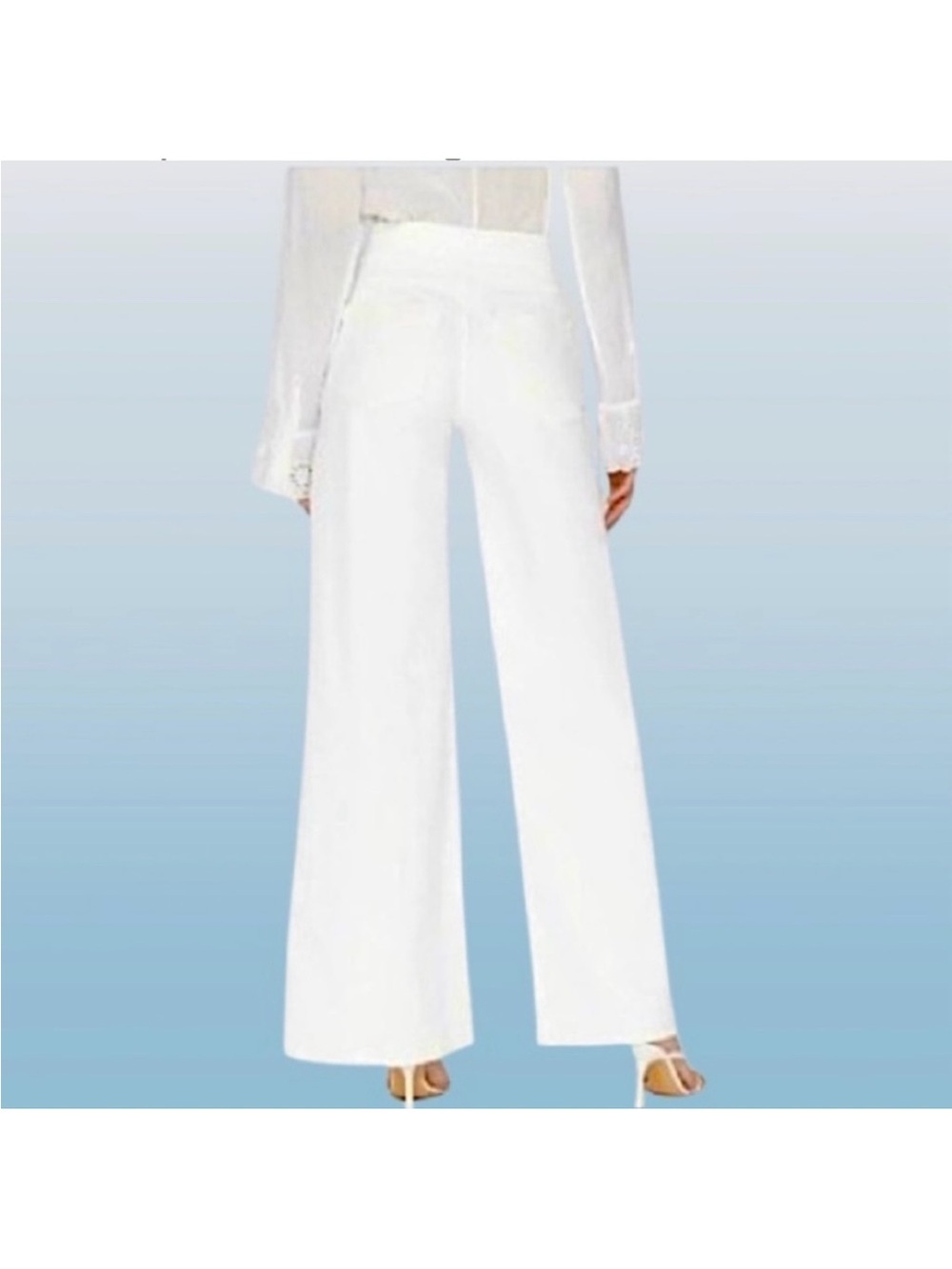 FRAME Triple Binding Wide Leg Jean in Blanc